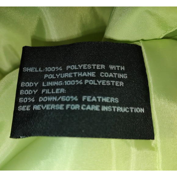 Zeroxposur Woman Quilted Puffer Vest Size 1X Neon Green Down Feathers Zip Snap - Picture 10 of 10